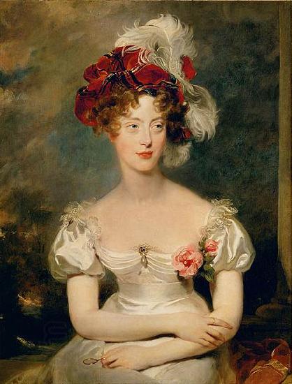 Sir Thomas Lawrence Portrait of Princess Caroline Ferdinande of Bourbon-Two Sicilies, Duchess of Berry. oil painting picture
